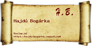 Hajdú Bogárka névjegykártya